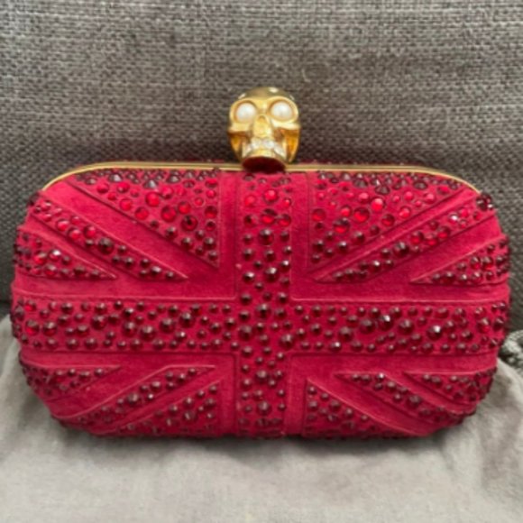 Alexander Mcqueen crystal skull clutch